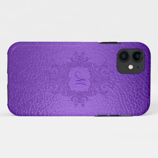 Lila verklebtes Monogramm Case-Mate iPhone Hülle (Rückseite (Horizontal))