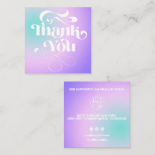 Lila Verlauf cool Retroskriptreihenfolge Vielen Da Quadratische Visitenkarte