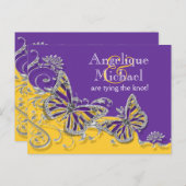 Lila Verlobung Ankündigungspostkarte (Vorne/Hinten)