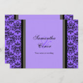 Lila Verlobung Einladung (Vorne/Hinten)