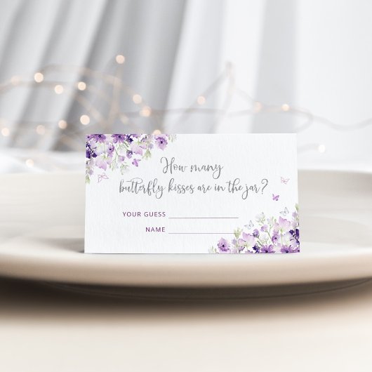 Lila Vermutung, wie viele Schmetterlingsküsse Begleitkarte