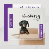 Lila verschieben wir Dackel Hund in Box Card Dankeskarte (Vorne/Hinten)