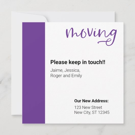 Lila verschieben wir Dackel Hund in Box Card Dankeskarte (Rückseite)