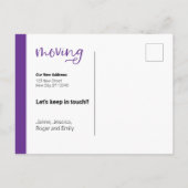 Lila verschieben wir Dackel Hund in Box Postcard Postkarte (Rückseite)