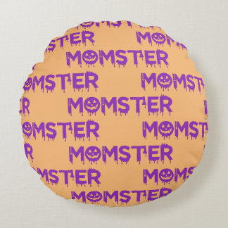 Lila Version von Momster Rundes Kissen