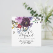 Lila Versprechen Einladungen für Hochzeiten Modern (Stehend Vorderseite)