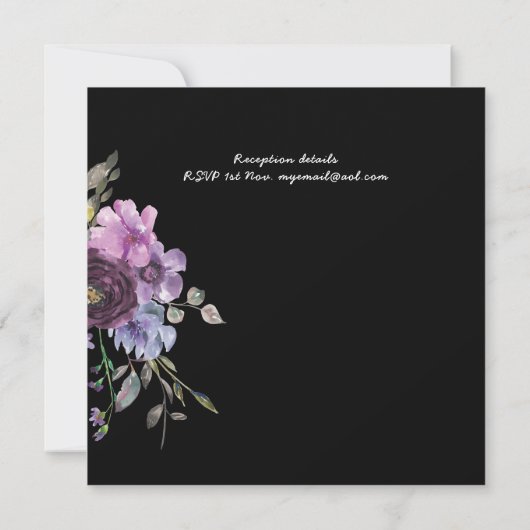 Lila Versprechen Einladungen für Hochzeiten Modern (Rückseite)