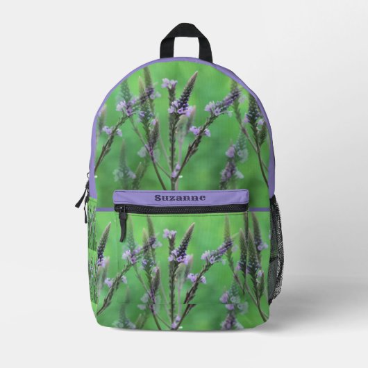 Lila Vervain-Blume multipliziert Personalisiert Bedruckter Rucksack (Vorderseite)