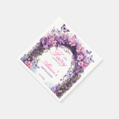 Lila verzauberte Gartenmärchendusche Serviette (Ecke)