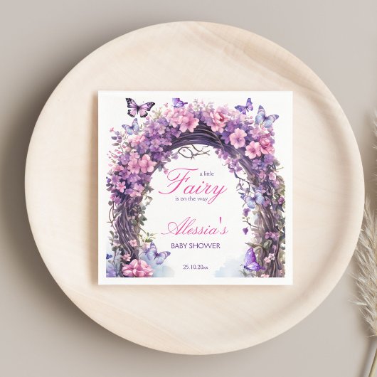 Lila verzauberte Gartenmärchendusche Serviette
