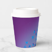 Lila verzauberte Schmetterlinge Pappbecher (Vorderseite)