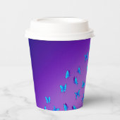 Lila verzauberte Schmetterlinge Pappbecher (Vorderseite)