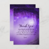 Lila verzauberter Fantasy Forest Dankeschön Karten (Vorne/Hinten)