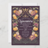 Lila verzauberter Garten Blumenkohl Einladung (Vorderseite)