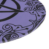 Lila Verziertes Pentagramm Altar Schneidebrett (Ecke)