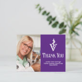 Lila Veterinary Foto Custom Vielen Dank Postkarte (Stehend Vorderseite)