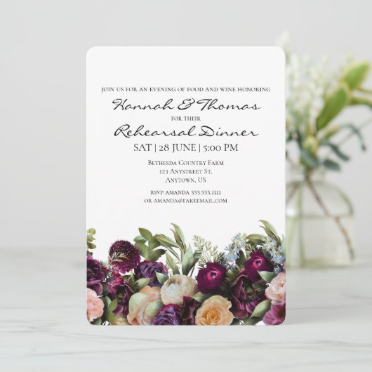 Lila Victoria Elegante Probe Einladung (Stehend Vorderseite)