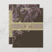 Lila Victoria Wedding Card Begleitkarte (Vorne/Hinten)