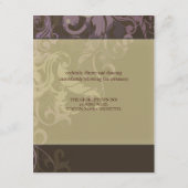 Lila Victoria Wedding Card Begleitkarte (Rückseite)