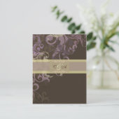 Lila Victoria Wedding Card Begleitkarte (Stehend Vorderseite)