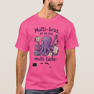 Lila Vielarmiger & Multitasking-Oktopus – Kaffee T-Shirt