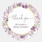 Lila Vielen Dank für den klassischen Rundaufkleber Runder Aufkleber (Vorderseite)