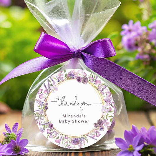 Lila Vielen Dank für den klassischen Rundaufkleber Runder Aufkleber