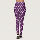 Lila Viktorianisch Fleur de Lys Leggings (Rückseite)