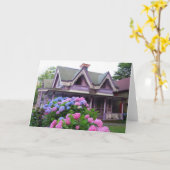 Lila Viktorianische Hütte - Martha's Vineyard Karte (Gelbe Blume)