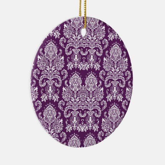 Lila Viktorianischer Damast Keramikornament (Rechts)