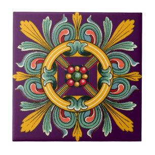 Lila Viktorianisches Design Fliese