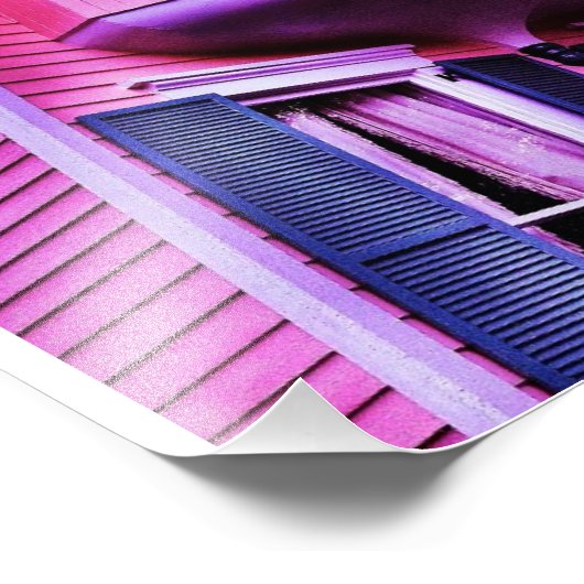 Lila Viktorianisches Haus Fotodruck (Ecke)