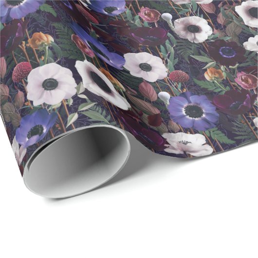 Lila Viktorianisches Schleifpapier für Mohnfelder Geschenkpapier (Rolleneckpunkt)