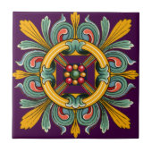Lila Viktorianisches Tile-Design Fliese (Vorderseite)