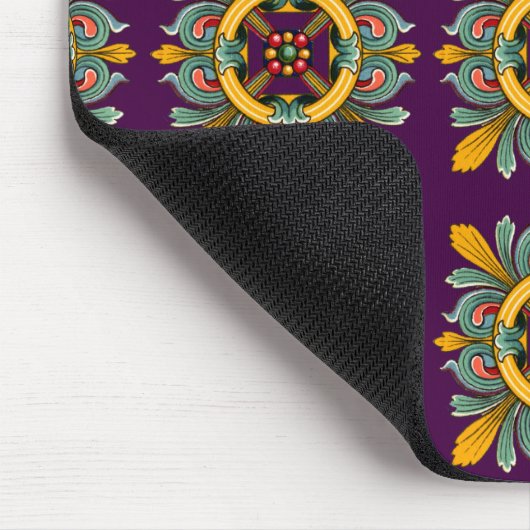 Lila Viktorianisches Tile-Design Mousepad (Ecke)