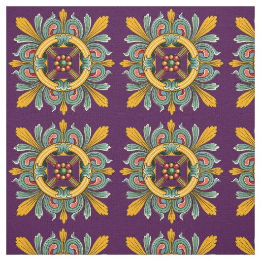 Lila Viktorianisches Tile-Design Stoff (Muster)