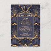 Lila Vintage Art Déco Hochzeit Begleitkarte (Vorderseite)