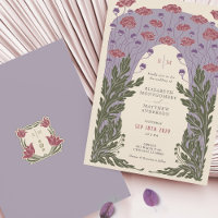 Lila Vintage Art Nouveau Veilchen Hochzeit