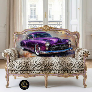 Lila Vintage-Auto-Kunst Dekoupage Seidenpapier
