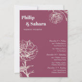 Lila Vintage Blume Hochzeitsreise Einladung (Vorderseite)
