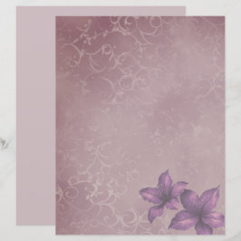 Lila Vintage Blumen Scrapbook Papier – Sanftes Lil