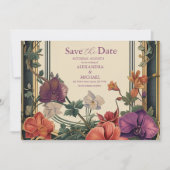 Lila Vintage Blumenhochzeit Save The Date (Vorderseite)