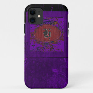 Lila Vintage Blüten und Monogramm H Case-Mate iPhone Hülle