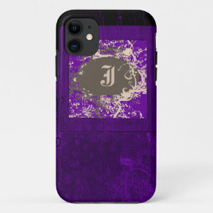 Lila Vintage Blüten und Monogramm J Case-Mate iPhone Hülle