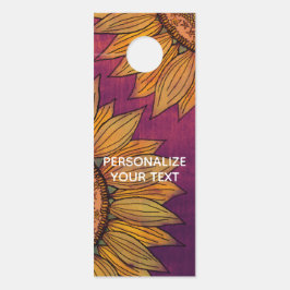 Lila Vintage Blütenblume Rustikales Holz Custom So Türanhänger