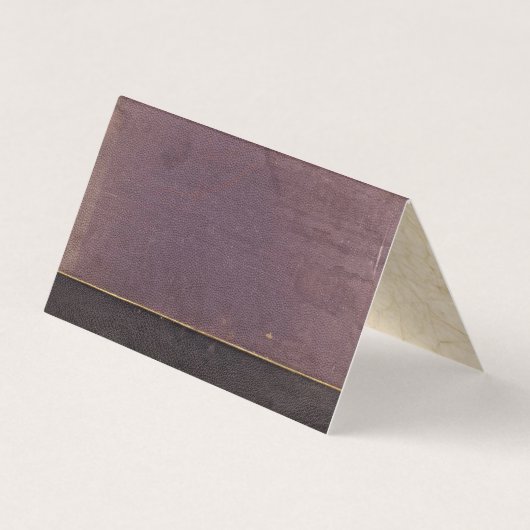 Lila Vintage Buch-Platzkarten Visitenkarten (Rückseite)