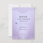 Lila Vintage Damask-UAWG RSVP Karte (Vorderseite)