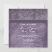 LILA VINTAGE DAMASK-WEDDING-EINLEITUNGEN EINLADUNG (Rückseite)