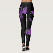 Lila Vintage Drache-Schwarz-Leggings Leggings (Rückseite)