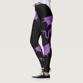 Lila Vintage Drache-Schwarz-Leggings Leggings (Links)